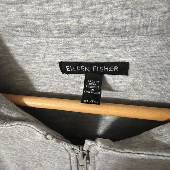 Eileen Fisher Gray Zip Up Sweatshirt Jacket Sz XL - Picture 2 of 5